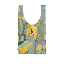Load image into Gallery viewer, Foldable Shopping Tote Yellow Lilies