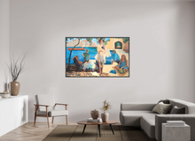 Load image into Gallery viewer, 162.3 x 100 cm, Canvas Black Oak Frame Big Blue Lagoon - Artist Quality Print on Canvas