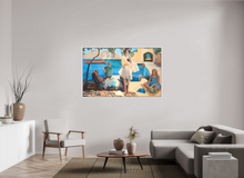 Load image into Gallery viewer, 162.3 x 100 cm, White Maple Frame Canvas Big Blue Lagoon - Artist Quality Print on Canvas