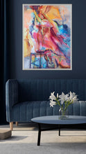 Load image into Gallery viewer, Melt down our house is on Fire with silver frame on dark blue wall